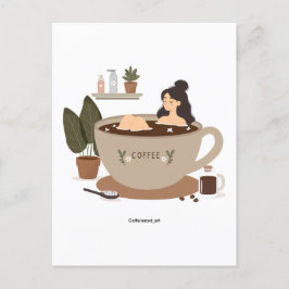Mit etwas Kaffee trinken Postkarte