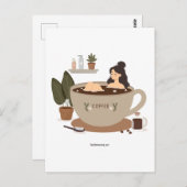 Mit etwas Kaffee trinken Postkarte (Vorne/Hinten)