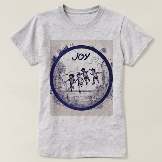 "Mit ewiger Freude: Lebhafter mehrfarbiger T - Shi T-Shirt (Design vorne)