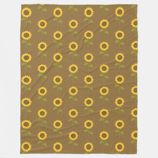 MIT FALL-SONNENBLUMEN BROWN FLEECEDECKE (Vorderseite)