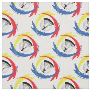 Mit Fallschirm abspringendes Tricolor Sport-Emblem Stoff