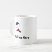 Mit Fallschirm abspringenheld Kaffeetasse (Vorderseite Links)