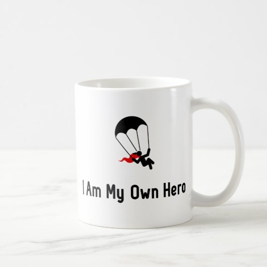 Mit Fallschirm abspringenheld Kaffeetasse (Rechts)