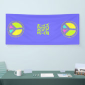 Mit Farben ausgefülltes FRIEDENSzeichen 1 Banner (Messe)