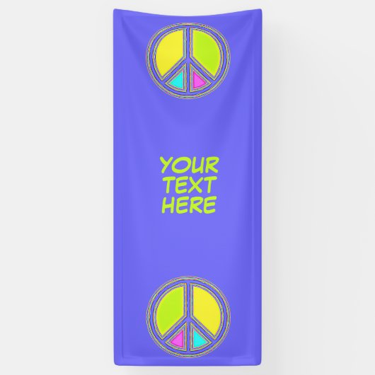 Mit Farben ausgefülltes FRIEDENSzeichen 1 Banner (Vertikal)