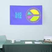 Mit Farben ausgefülltes FRIEDENSzeichen 1 Banner (Messeveranstaltung)