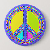 Mit Farben ausgefülltes FRIEDENSzeichen 1 Button (Vorderseite)