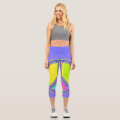 Mit Farben ausgefülltes FRIEDENSzeichen 1 Capri Leggings (Vorderseite)