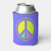 Mit Farben ausgefülltes FRIEDENSzeichen 1 Dosenkühler (Kanne Rückseite)