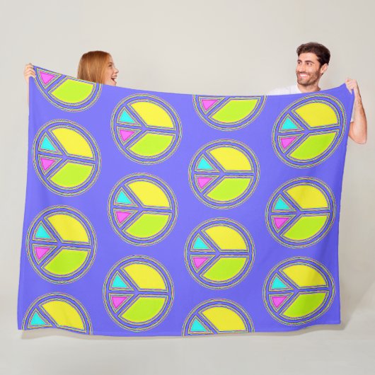 Mit Farben ausgefülltes FRIEDENSzeichen 1 Fleecedecke (Beispiel)