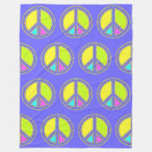 Mit Farben ausgefülltes FRIEDENSzeichen 1 Fleecedecke (Vorderseite)