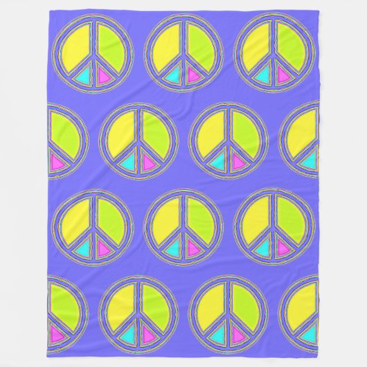 Mit Farben ausgefülltes FRIEDENSzeichen 1 Fleecedecke (Vorderseite)