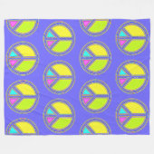 Mit Farben ausgefülltes FRIEDENSzeichen 1 Fleecedecke (Vorderseite (Horizontal))