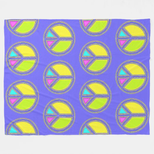 Mit Farben ausgefülltes FRIEDENSzeichen 1 Fleecedecke (Vorderseite (Horizontal))