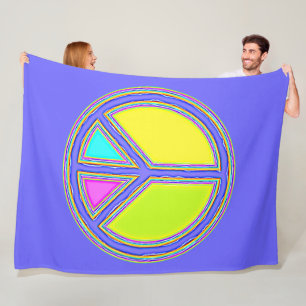 Mit Farben ausgefülltes FRIEDENSzeichen 1 Fleecedecke