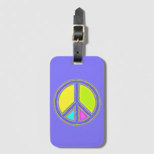 Mit Farben ausgefülltes FRIEDENSzeichen 1 Gepäckanhänger