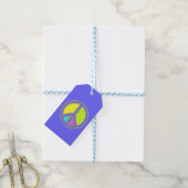 Mit Farben ausgefülltes FRIEDENSzeichen 1 Geschenkanhänger (Mit Garn)