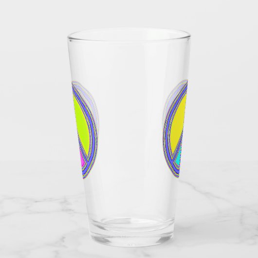 Mit Farben ausgefülltes FRIEDENSzeichen 1 Glas (Links)