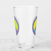 Mit Farben ausgefülltes FRIEDENSzeichen 1 Glas (Rechts)