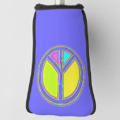 Mit Farben ausgefülltes FRIEDENSzeichen 1 Golf Headcover (Rotieren 90)