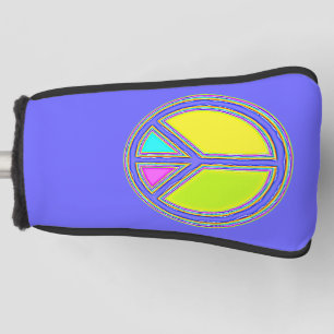 Mit Farben ausgefülltes FRIEDENSzeichen 1 Golf Headcover