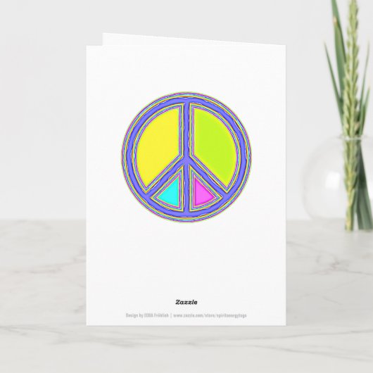 Mit Farben ausgefülltes FRIEDENSzeichen 1 Karte (Rückseite)
