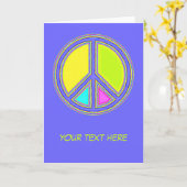 Mit Farben ausgefülltes FRIEDENSzeichen 1 Karte (Gelbe Blume)