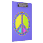 Mit Farben ausgefülltes FRIEDENSzeichen 1 Klemmbrett (Rechts)