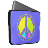 Mit Farben ausgefülltes FRIEDENSzeichen 1 Laptopschutzhülle (Vorne Rechts)