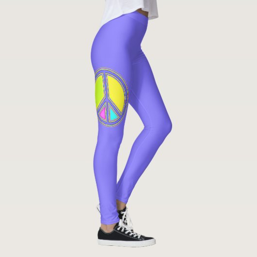 Mit Farben ausgefülltes FRIEDENSzeichen 1 Leggings (Rechts)