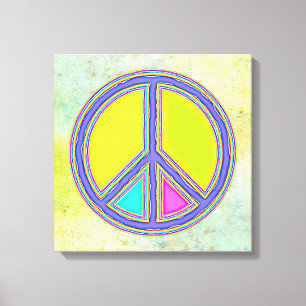 Mit Farben ausgefülltes FRIEDENSzeichen 1 Leinwanddruck