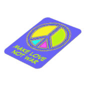 Mit Farben ausgefülltes FRIEDENSzeichen 1 Magnet (Linke Seite)