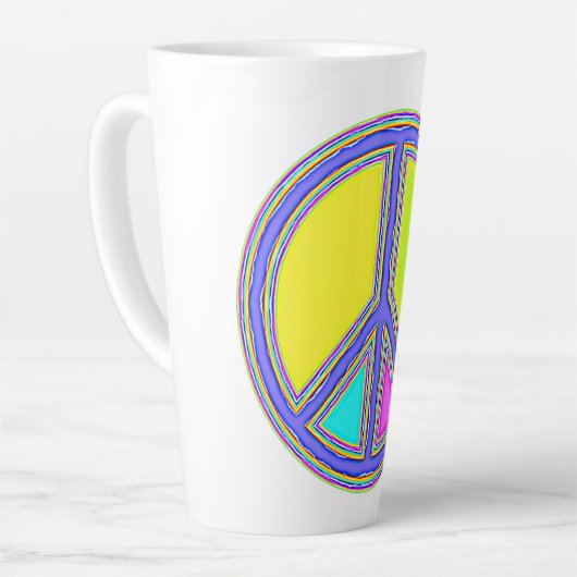 Mit Farben ausgefülltes FRIEDENSzeichen 1 Milchtasse (Linke Ecke)