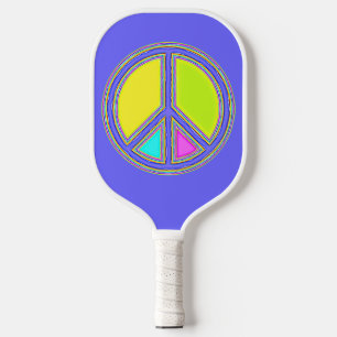 Mit Farben ausgefülltes FRIEDENSzeichen 1 Pickleball Schläger