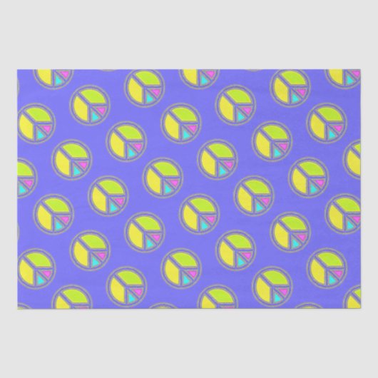 Mit Farben ausgefülltes FRIEDENSzeichen 1 Seidenpapier (Vorderseite)