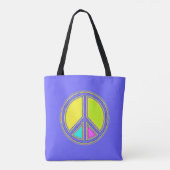 Mit Farben ausgefülltes FRIEDENSzeichen 1 Tasche (Rückseite)