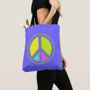 Mit Farben ausgefülltes FRIEDENSzeichen 1 Tasche