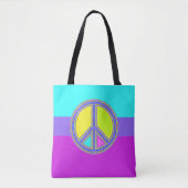 Mit Farben ausgefülltes FRIEDENSzeichen 1 Tasche (Vorderseite)