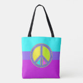 Mit Farben ausgefülltes FRIEDENSzeichen 1 Tasche (Rückseite)