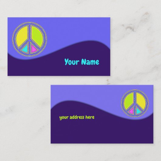 Mit Farben ausgefülltes FRIEDENSzeichen 1 Visitenkarte (Vorne/Hinten)