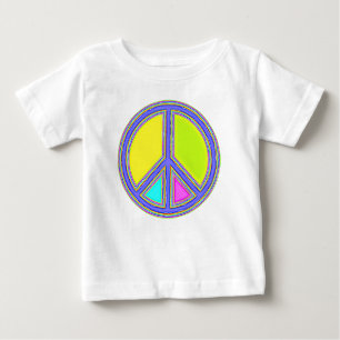 Mit Farben gefülltes PEACE-Zeichen 1 Baby T-shirt