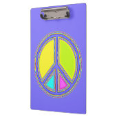 Mit Farben gefülltes PEACE-Zeichen 1 Klemmbrett (Links)