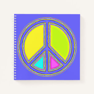Mit Farben gefülltes PEACE-Zeichen 1 Notizblock