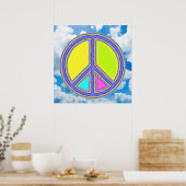Mit Farben gefülltes PEACE-Zeichen 1 Poster (Küche)