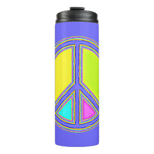 Mit Farben gefülltes PEACE-Zeichen 1 Thermosbecher