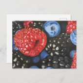 Mit farbigem Bleistift gezeichnet Beeren Postkarte (Vorne/Hinten)