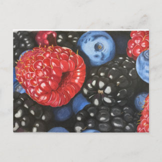 Mit farbigem Bleistift gezeichnet Beeren Postkarte