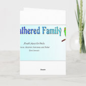 Mit Federn versehene Familien-Weihnachtskarte Feiertagskarte (Rückseite)