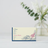 Mit Federn versehene Fantasie Terminkarte (Stehend Vorderseite)