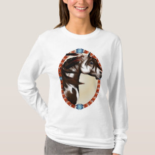 Mit Federn versehene Farben-Pferdeoval-Shirts T-Shirt